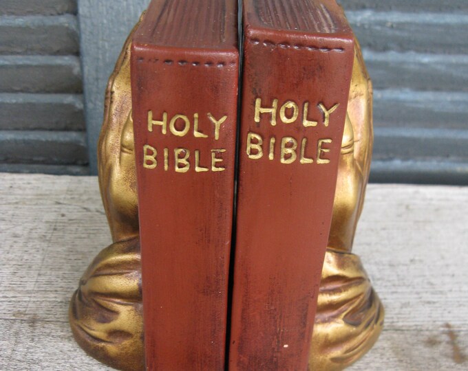Praying Hands Bookends Holy Bible Ceramic Bookends Christian Etsy