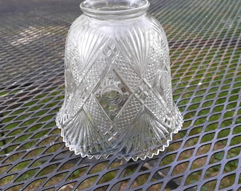 vintage pressed glass lamp shade small clear glass shade