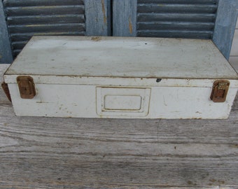 vintage metal tool file box industrial tool box rustic metal box rustic storage industrial storage