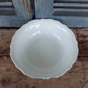 Vintage White Bavarian China Vegetable Bowl Western Germany Modern Farmhouse