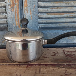 vintage Farberware 1 quart saucepan aluminum clad bottom made in USA collectible cookware