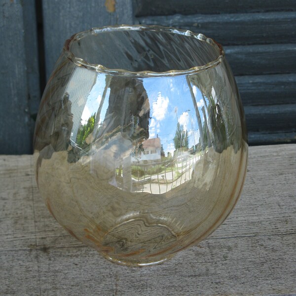 peach lustre  globe lamp shade orb shaped replacement shade chimney shade peach globe optic glass