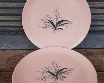 Vintage Crooksville China Pink Carnation Remembrance Dinner Plates Set of 3 Replacement China