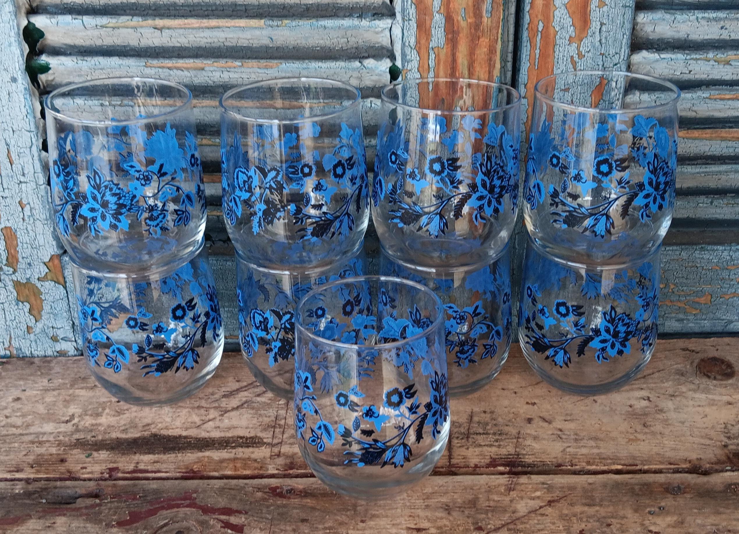Libbey Royal Norfolk Blue Rocks Glasses Set of 9 - Etsy