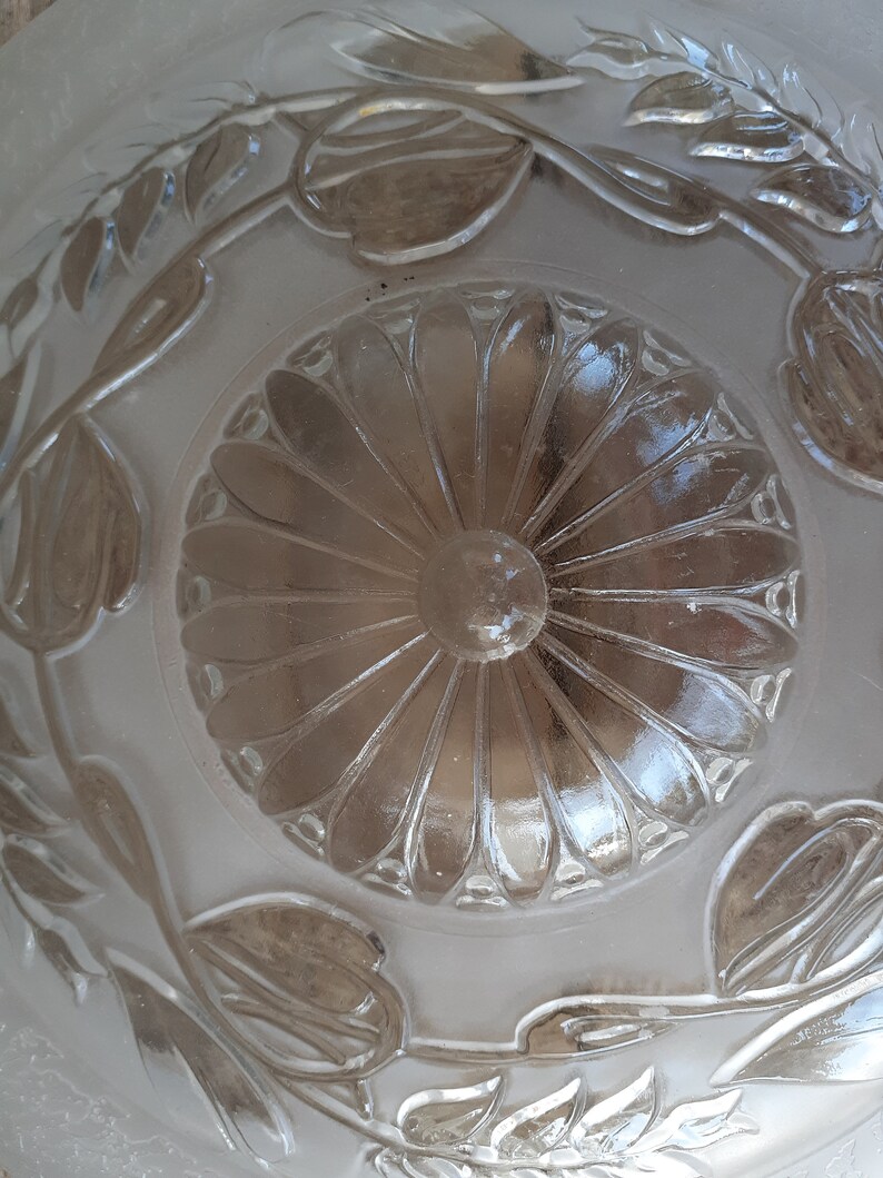 Vintage Art Deco Glass Ceiling Light Shade 3 Hole Period Etsy