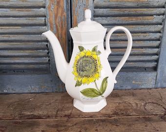 Vintage George Briard Sunflower Ceramic Coffee Pot Signed