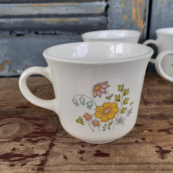 Vintage Corelle Meadow Mugs Set of 4 Corning French Country Modern Farmhouse