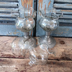 Vintage Homco Clear Glass Votive Cups - Set of 4 - Ruffled Optic Design