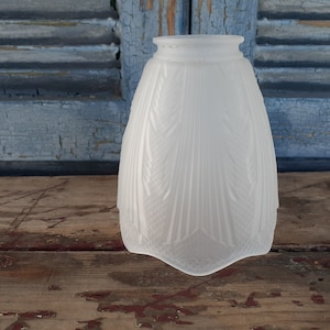 Satin Glass Lamp Shade: Orb Replacement with Frond Design