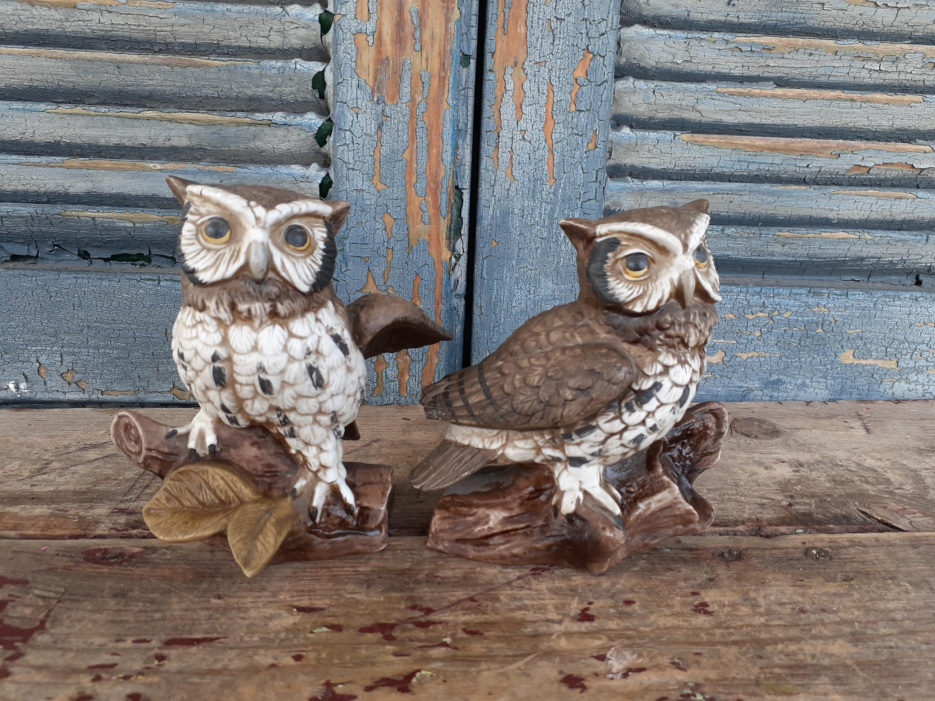 Vintage Homco Porcelain Owls 1970s Home Interiors 1114
