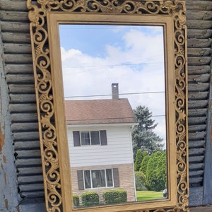 Vintage Ornate Gold  Wall Mirror Gothic French Country Baroque Old World Larger Size