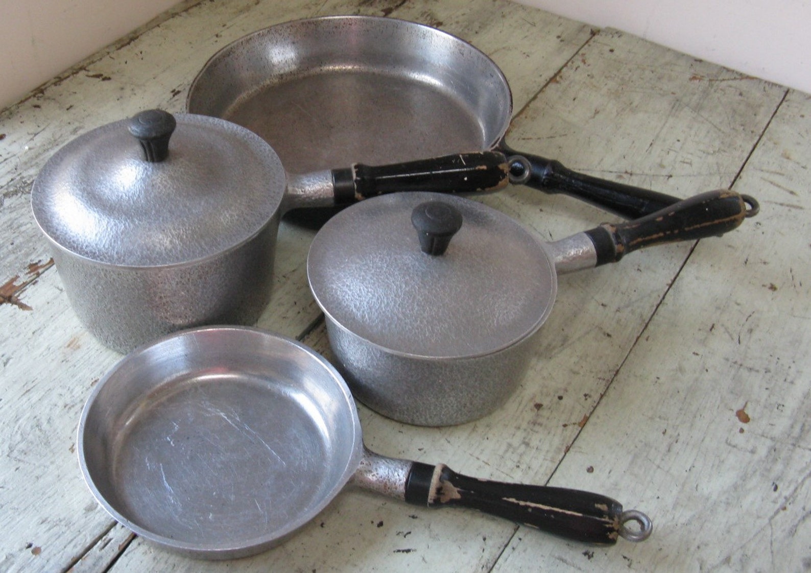 Club aluminum cookware set skillets sauce pots lids hammered Etsy