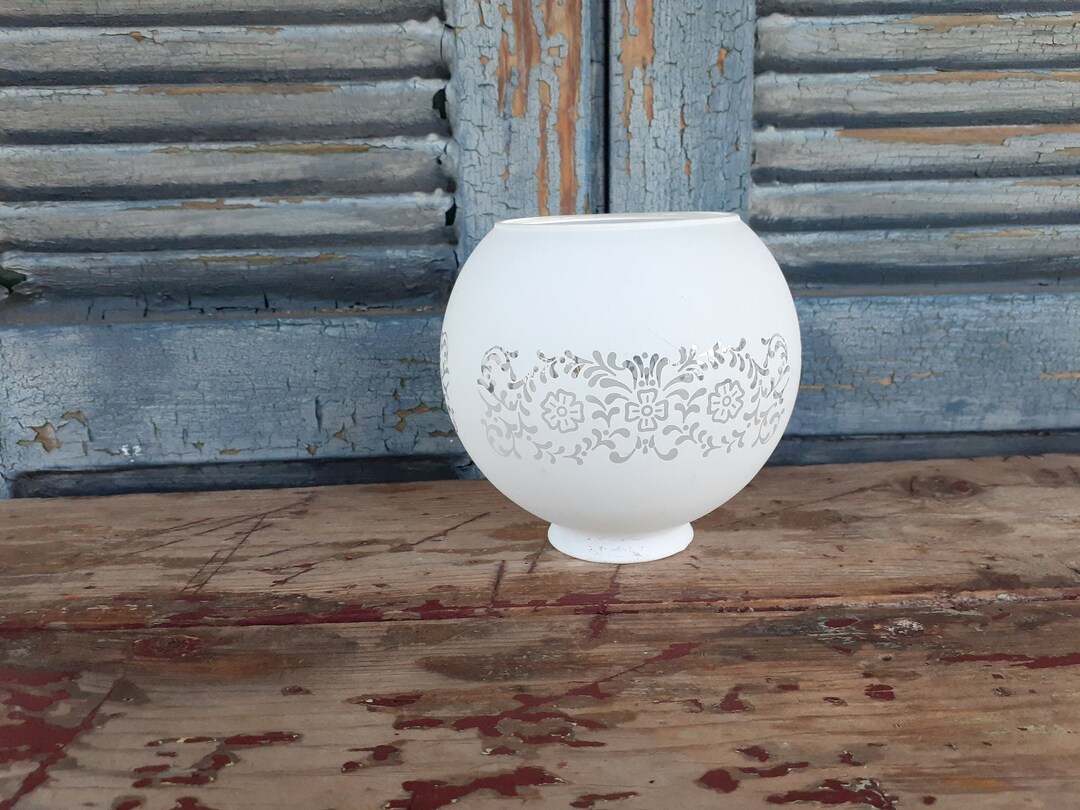 Vintage White Satin Glass Light Shade Small Lamp Shade Pendant Light