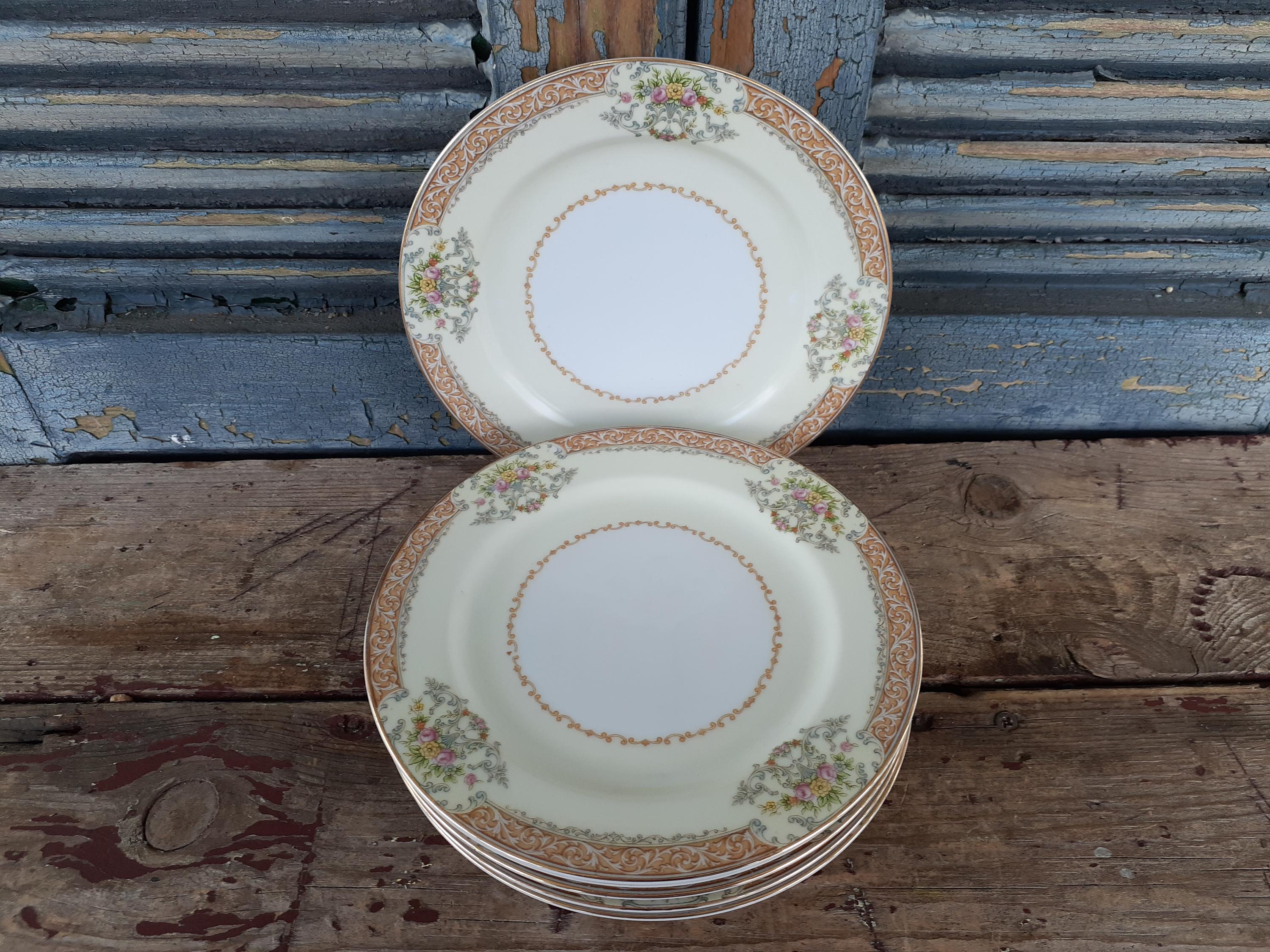 Vintage Noritake Rose China Set of Four Salad Plates Made in
