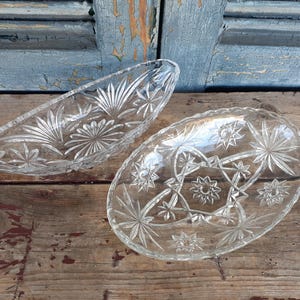 Vintage Anchor Hocking Bowls Star of David Early American Prescut Mid Century Glassware
