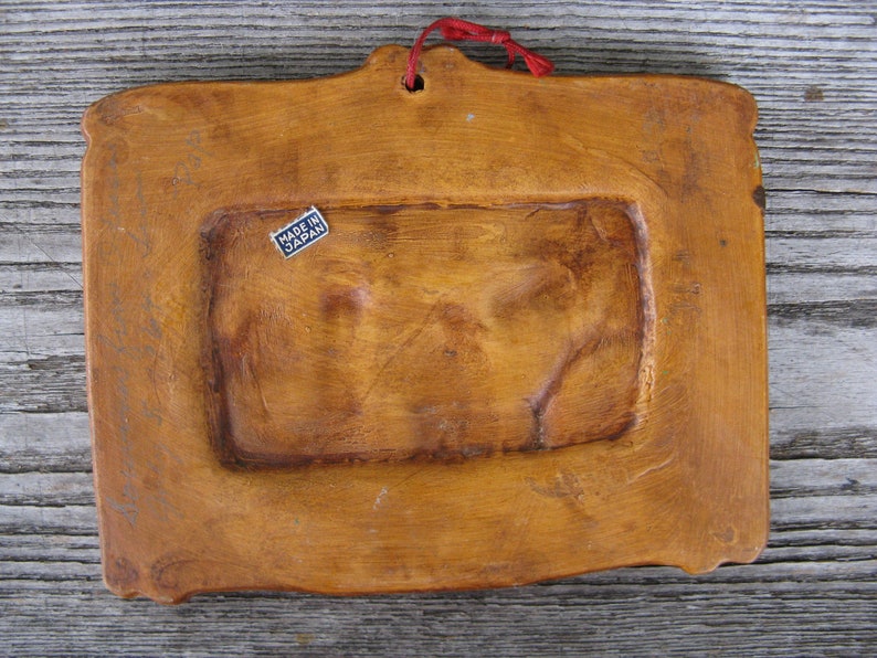 vintage God Bless Our Home plaque Texas souvenir mid century