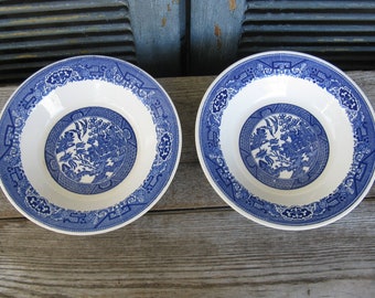 Vintage Royal China Blue Willow Bowls: Transferware Set of