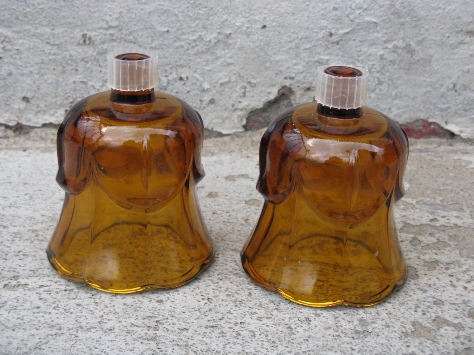 Vintage amber glass votive candle holder pair home interiors Etsy