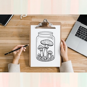 Mushroom Coloring Pages | PDF Printable Coloring Pages | Digital Printable