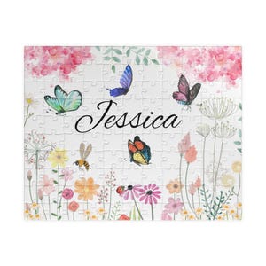 Personalized Floral Puzzle - Custom 110-piece Jigsaw, Unique Gift for Kids, Family Activities, Thoughtful Keepsake, Educational