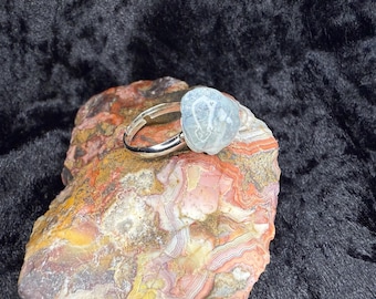 Adjustable Celestite Ring