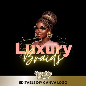 Luxury Hair Braids Logo Template: DIY Salon Branding (Digital Download)