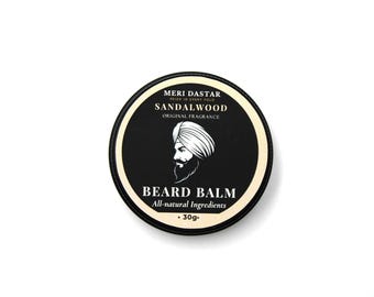 Balsamo per barba biologico Meri Dastar / 7 ingredienti naturali / Profumo di sandalo / Ammorbidisce e nutre