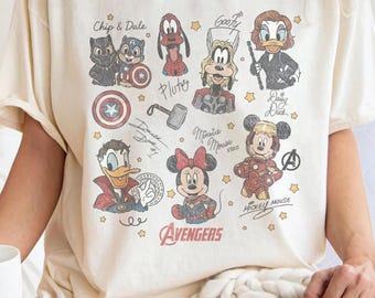 Disney Mickey & Friends Marvel Avengers Shirt, Comic Book Superhero, Disney Signatures Tee, Marvel Characters Shirt, Disney Family Vacation