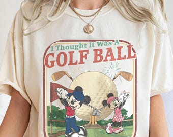 Retro Mickey Minnie Epcot Golf Ball Shirt, Retro Disney Epcot Tour Tee, Mickey Minnie Play Golf Shirt, Dad and Son, Father Day Gift