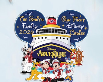 Personalized Our First   Cruise Magnet, Custom Mickey Friends Family Trip Cruise Door Magnet Colorful Ship Stateroom Decor,Cruise Decor