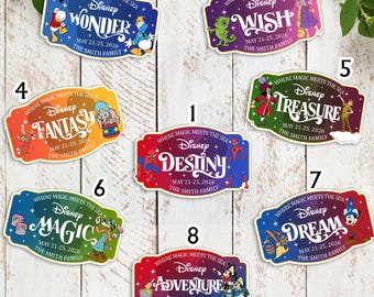 Personalized   Cruise Door Magnet, Custom Stateroom Sign, Family Vacation Decor, Magic Dream Fantasy Wish Treasure Wonder Destiny Trip