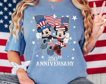Mickey And Minnie USA 250 Shirt, American Flag Tee, 1776–2026 Shirt For Men & Women, 4th Of July Shirt, 250th America Anniversary Tee
