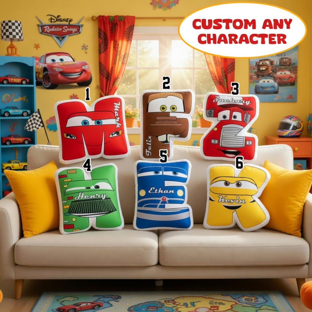Cars 2 Rug Disney Cars Pillow Lightning Mcqueen Mater Cushion, Cartoon Car ...