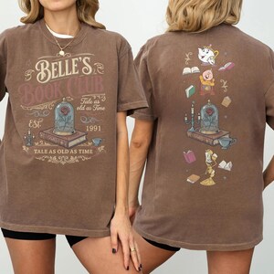 Belle Book Club Shirt, Comfort Colors Bookish Tee, Vintage Style Reading Shirt For Women, Tale As Old As Time, Book Lover Gift image 5