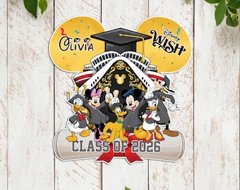 Personalized   Graduation Cruise Magnet, Mickey & Friends   Grad Trip Magnet, Graduate Family Cruise Door Magnet Decorations