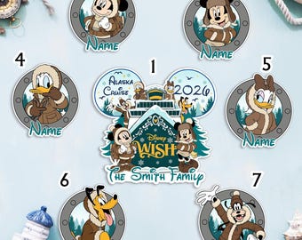 Personalized   Alaska Cruise Magnet,Custom Mickey Friends Cruise Door Magnet,  Magic Wonder Family Trip Magnet,Alaska Cruise Decor