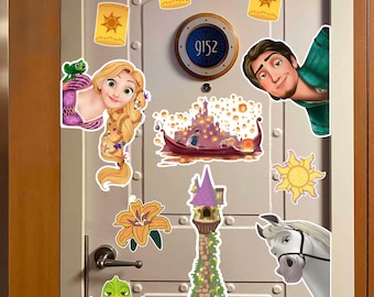 Rapunzel Pascal Flynn Rider Cruise Magnet, Tangled Peeker Magnet, Tower Lantern Boat Door Decor,  Princess Cruise Gift, Stateroom Decor