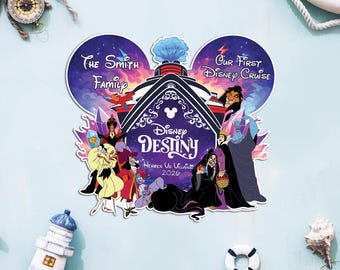Destiny Villains vs Heroes Magnet, Personalized Marvel Day at Sea Cruise Door Decor, Fave Five Mickey Minnie DCL