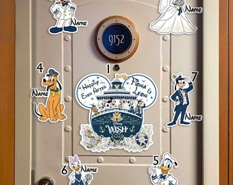 Personalized Mickey Minnie Couple   Anniversary Cruise Magnet, Wedding Couple Trip Family Cruise Ship Stateroom Door, Mr & Mrs Magnet