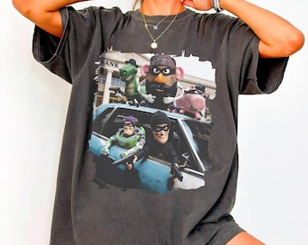 Vintage Funny Toy Story Gangster Shirt, Retro Woody Buzz Bootleg Tee, Pixar Rap Parody Shirt, Men Streetwear Graphic Tee, Movie Fan Gift