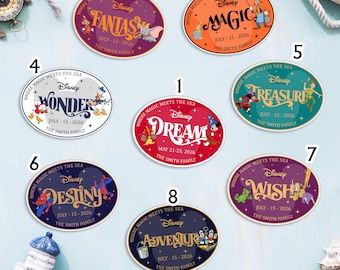 Customize Name Disney Family & Cruise Ship Stateroom Door, Cruise Line Ship Name Door Magnet, Family Cruise Trip, Wish Magic Dream Fantasy