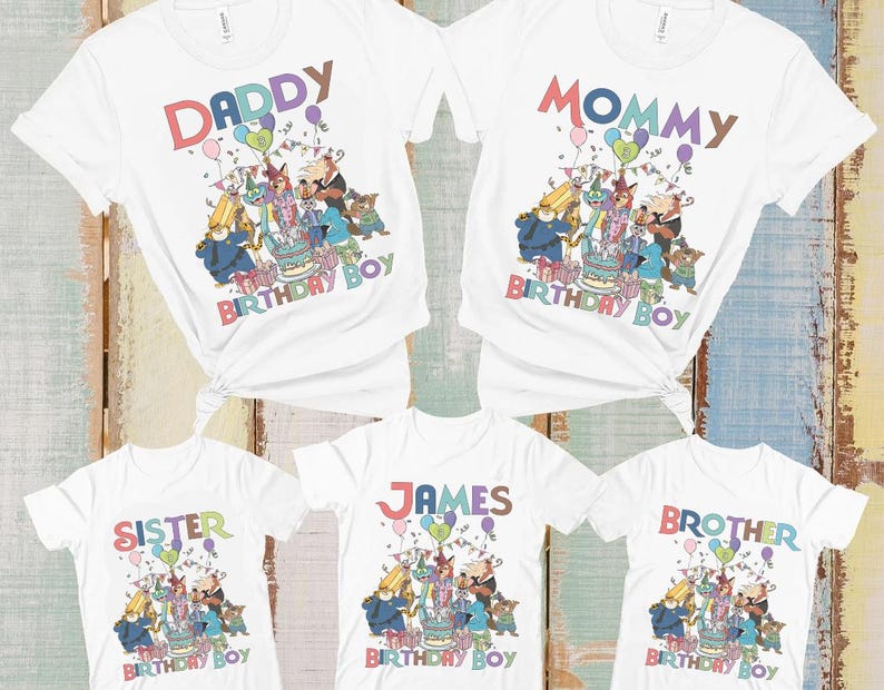 Personalized Zootopia Birthday Shirt Custom Name Age Tee, Judy Hopps Nick Wilde Zootopia 2 Family Trip Shirt, Disneyland Vacation Tee Gift imagem 4