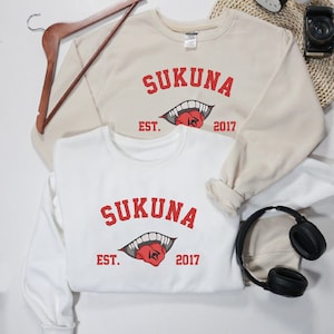 Sukuna Est 2017 Embroidered Sweatshirt, Sukuna Anime EMB Matching Birthday Shirts, Sukuna Japan Anime T-shirt