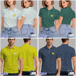Polo de golf inspirado en el Masters, polo con estampado Augusta Green, camisa de golf para hombre, regalo de verano para golfistas.