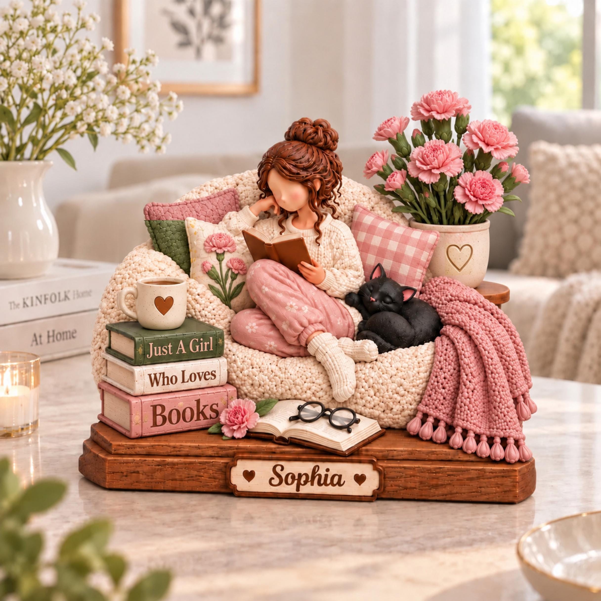 Girl Reading Book Statue Vintage - Etsy