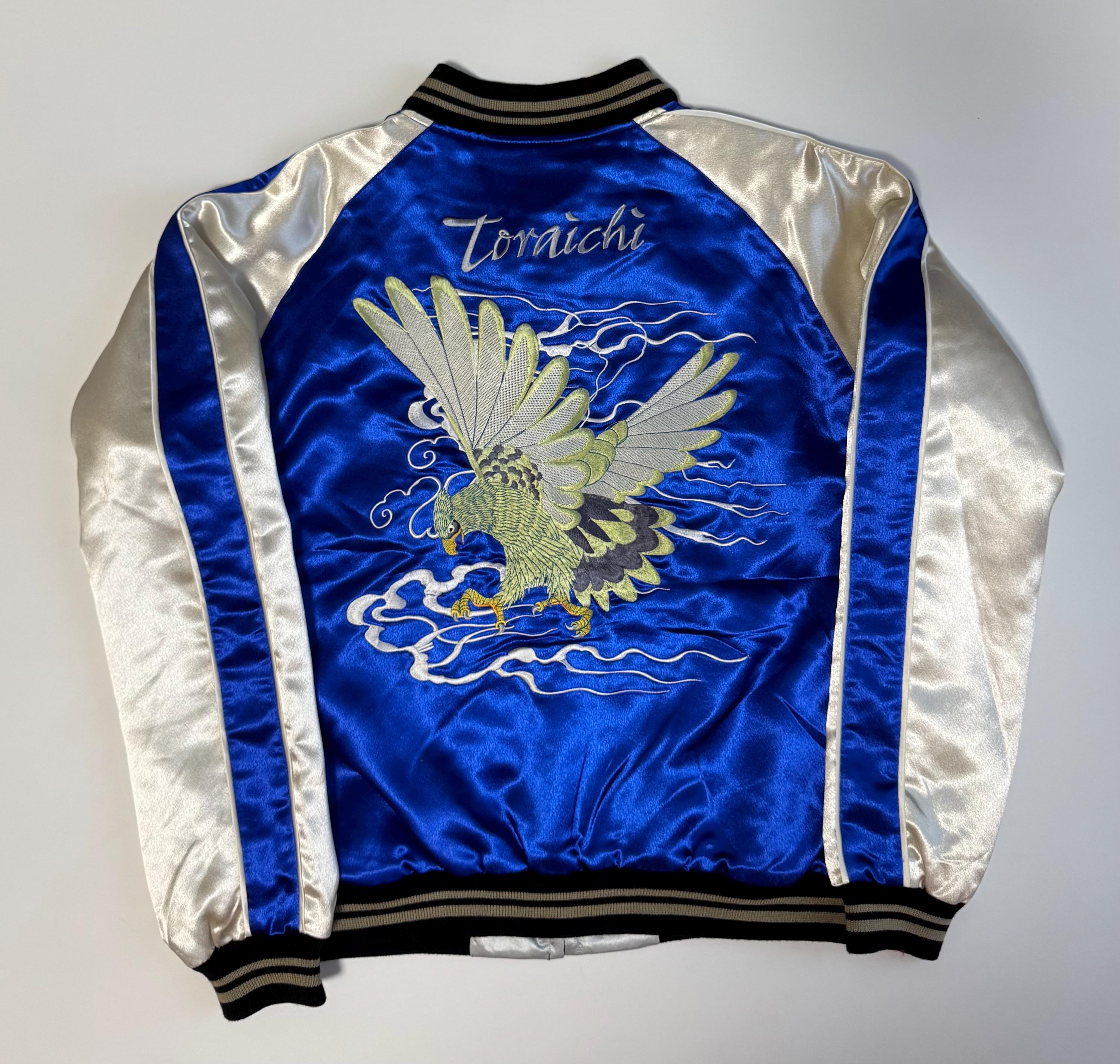 Vintage Toraichi Sukajan Jacket | Blue & White Eagle and Dragon