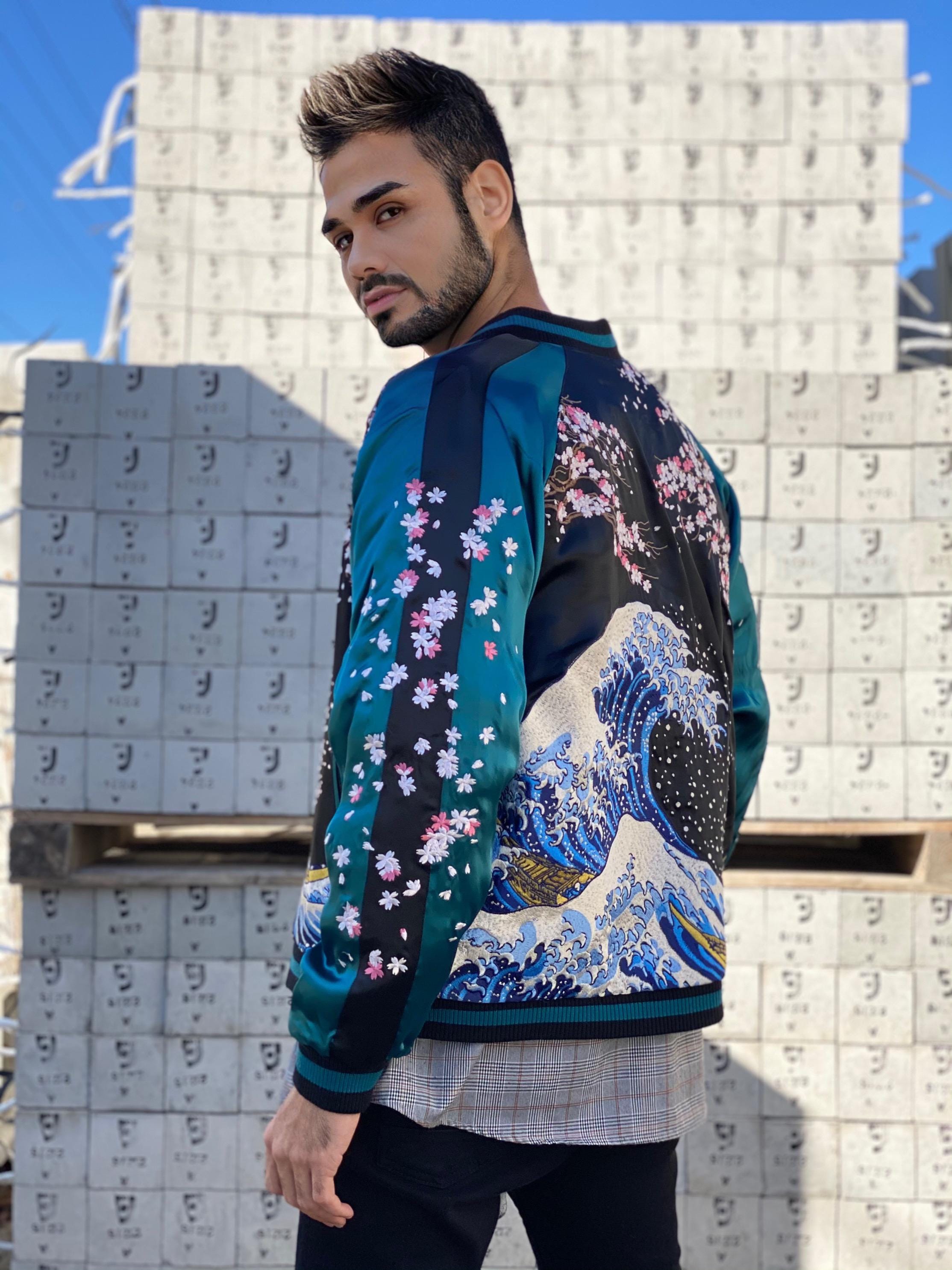 GORG Japanese Souvenir Jacket Katsushika Hokusai Ukiyoe Sakura