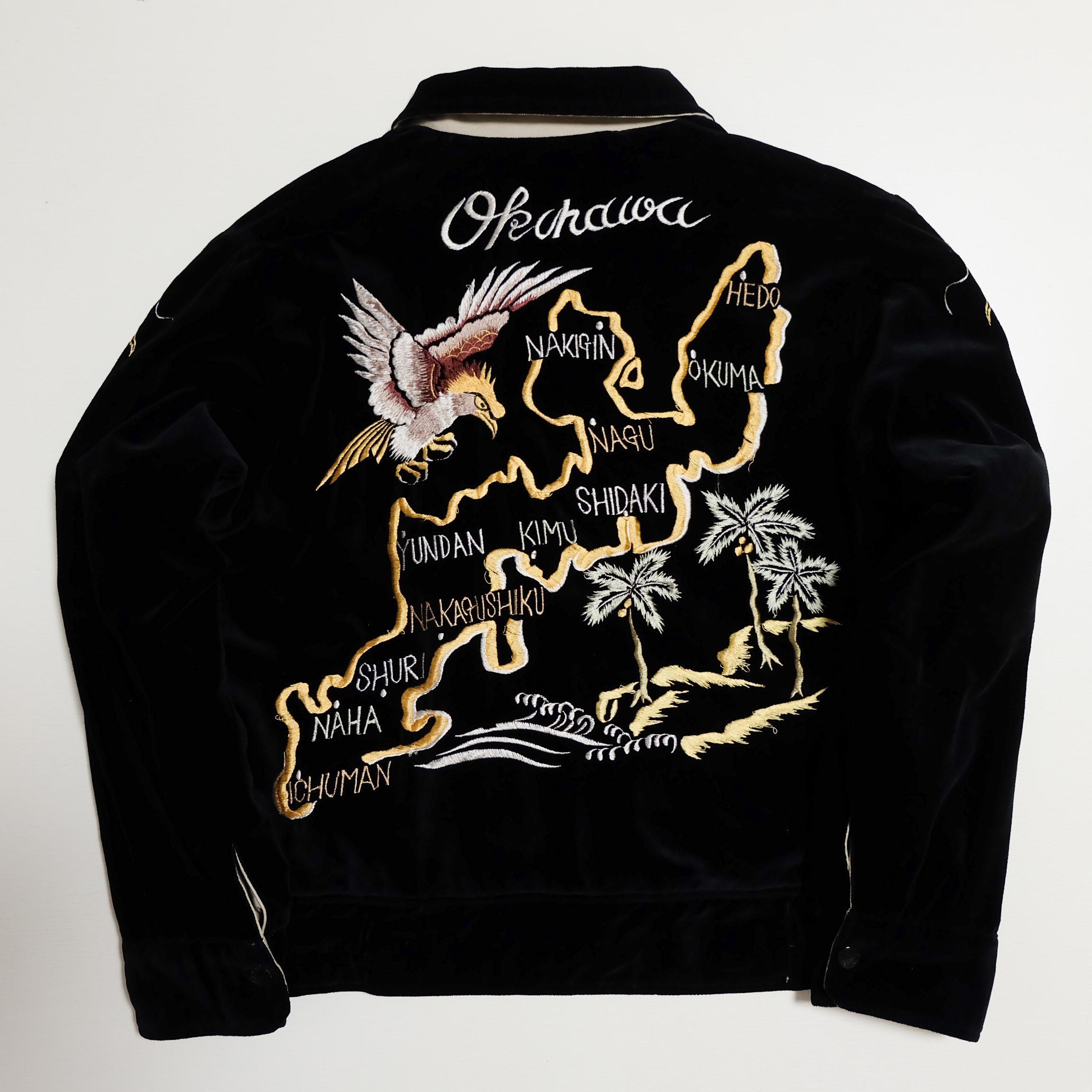 Okinawa Souvenir Jacket 1960-1964 Eagle Embroidery Japanese Pattern