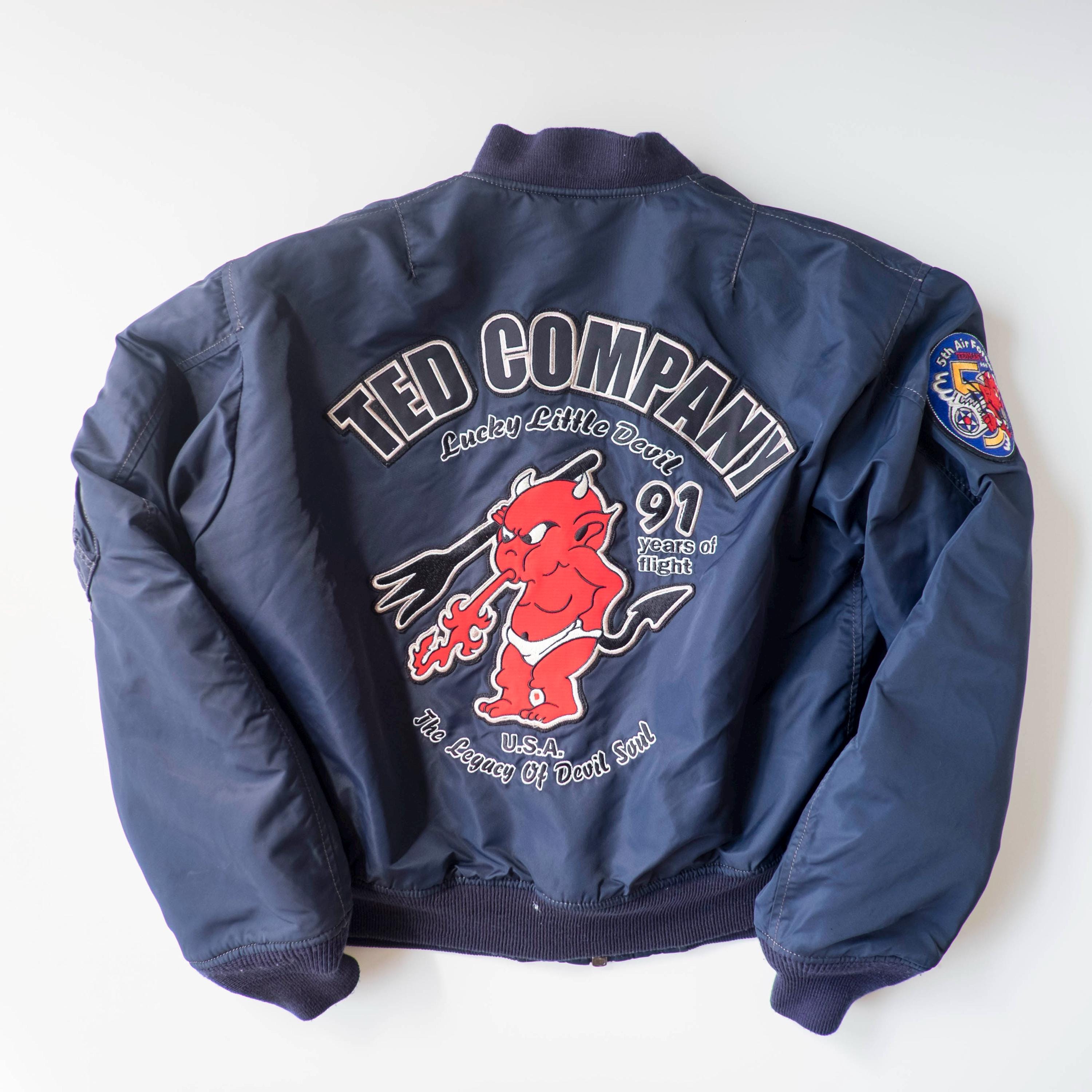 ted Company テッドマン flight jacket MA-1 Tedman Ted Company Military Navy Blue MA-1 Bomber Jacket Lucky