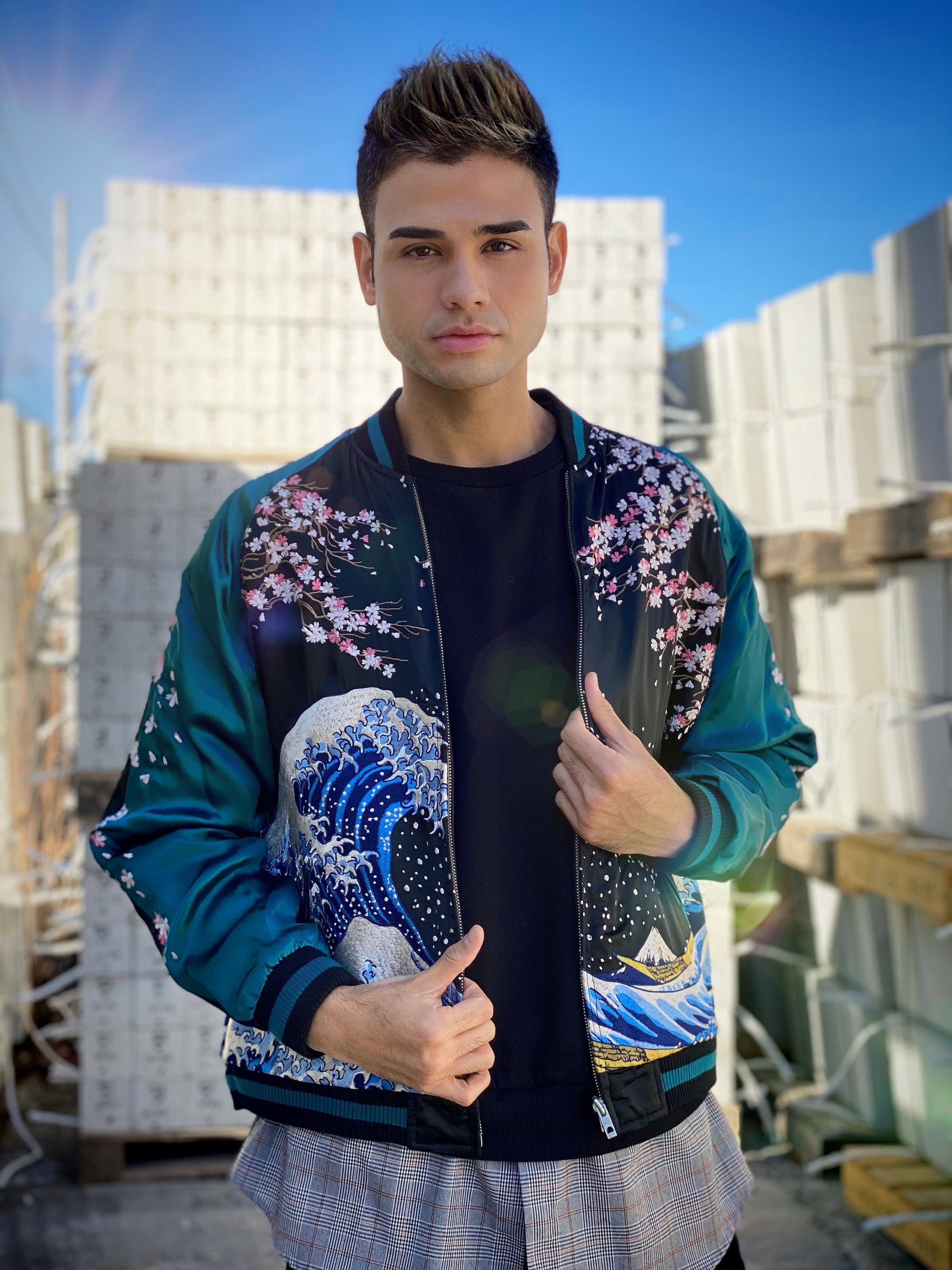 GORG Japanese Souvenir Jacket Katsushika Hokusai Ukiyoe Sakura